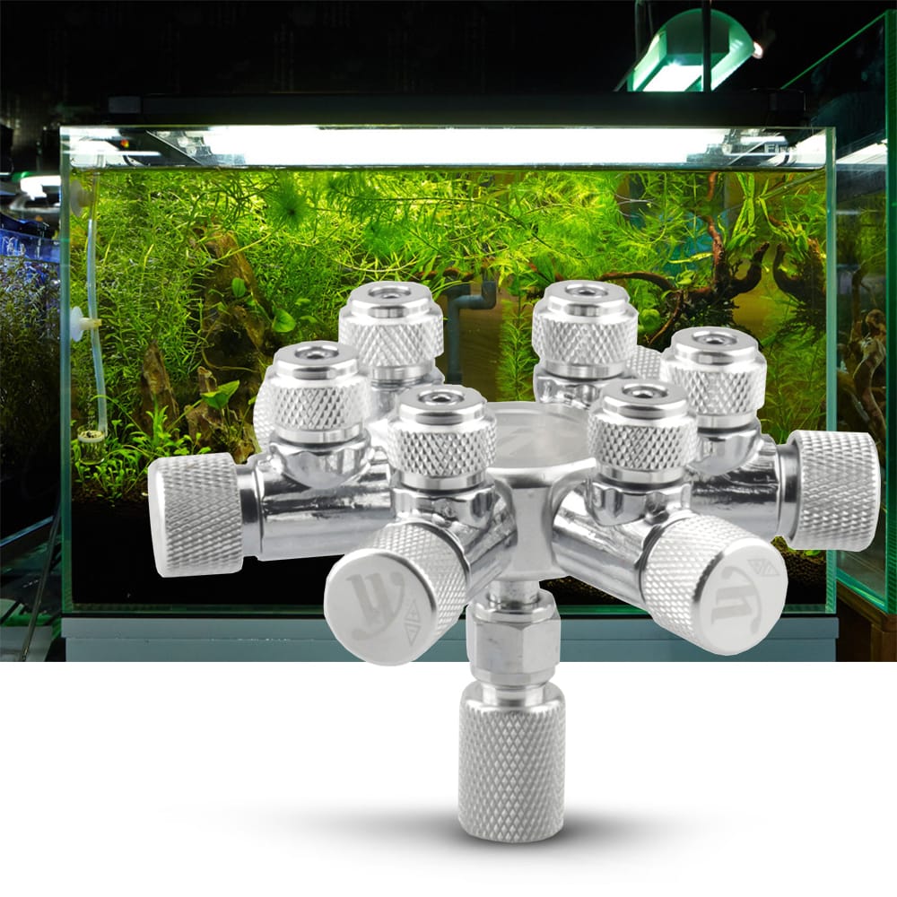 Aquarium Tank CO2 Splitter Regulator Distributor Needle Fine - 6 Way Outlets