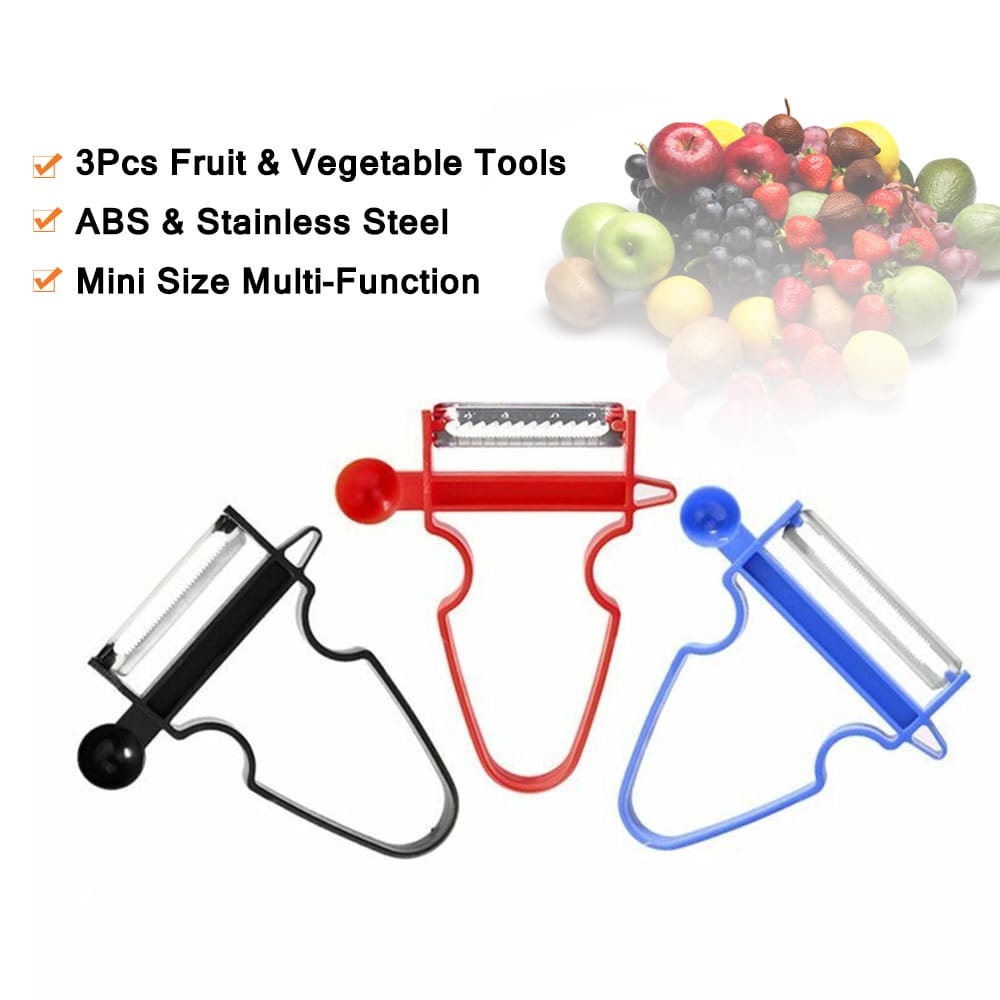 3 Pieces Set Multi-Functional Kitchenware Fruit Peeler - 3pcs