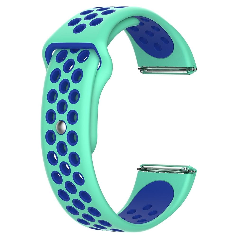 For Fitbit Versa Two-tone Silicone Replacement Wrist Strap Watchband (Green + Blue)