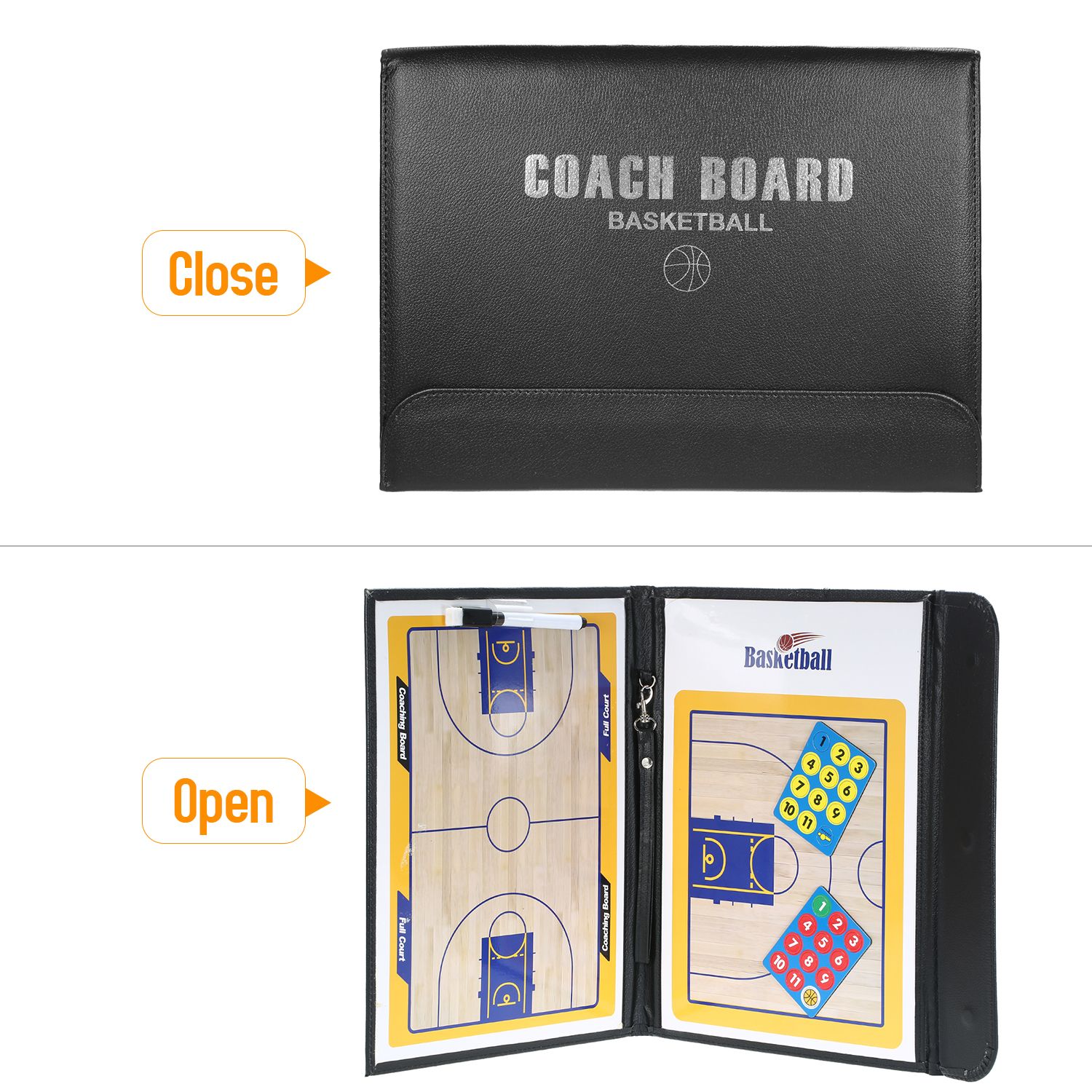 Basketball Coaches Magnetic Tactic Board Foldable Strategy - Basketball