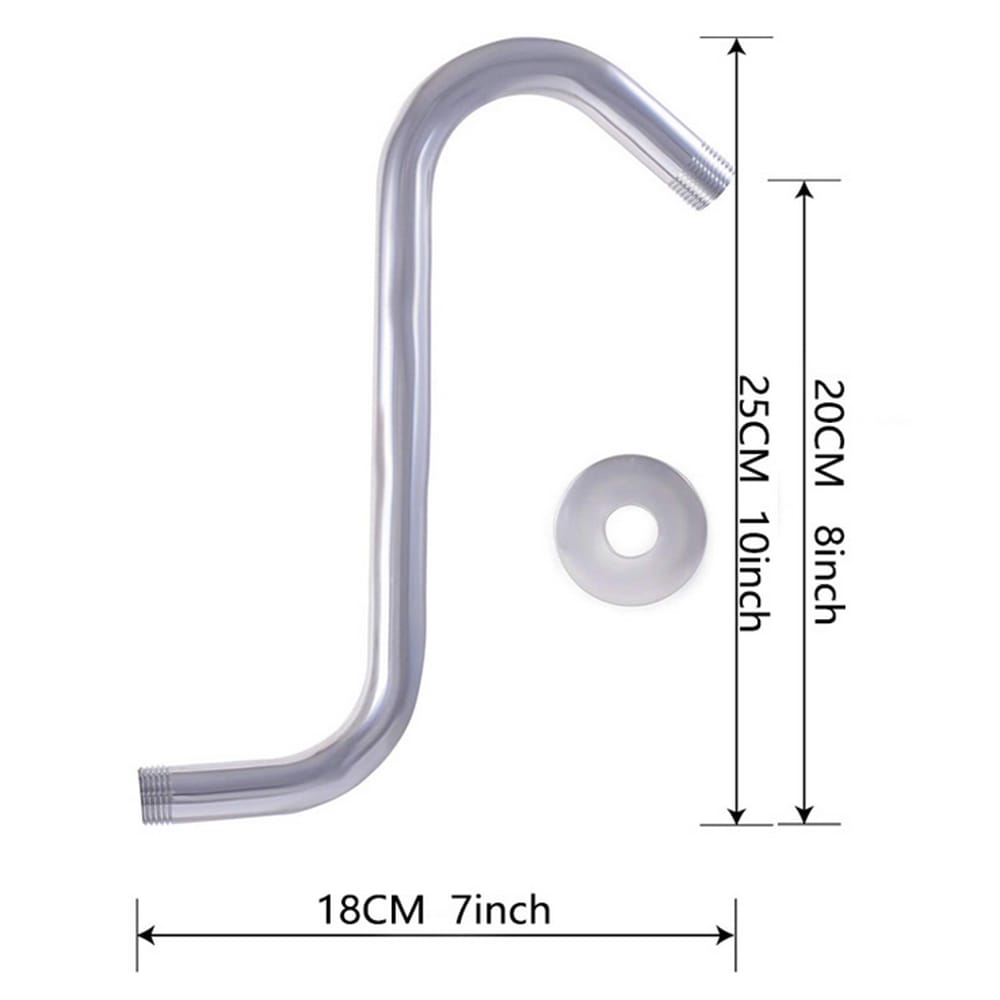 8 Inch Steel High Rise Extension S-Curved Goose Neck Shower