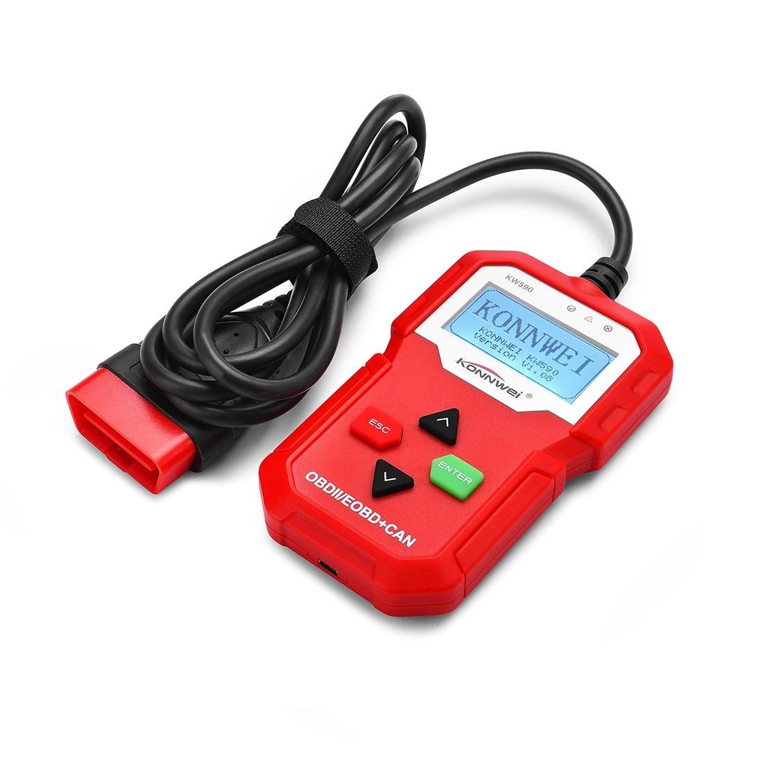 KW590 Mini OBDII Car Auto Diagnostic Scan Tools Auto Scan Adapter Scan Tool (Red)