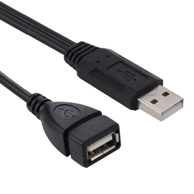 USB 2.0 Male to 2 Dual USB Female Jack Adapter Cable for Computer / Laptop, Length: About 30cm (Black)