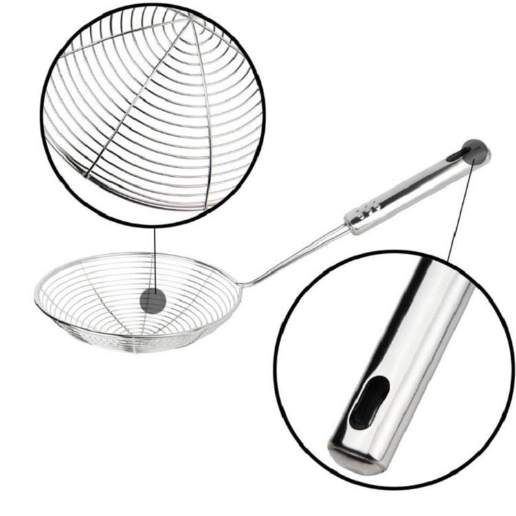 Kitchen Oval Fine Mesh Stainless Steel Cooking Oil Filter, Specifications:33cm