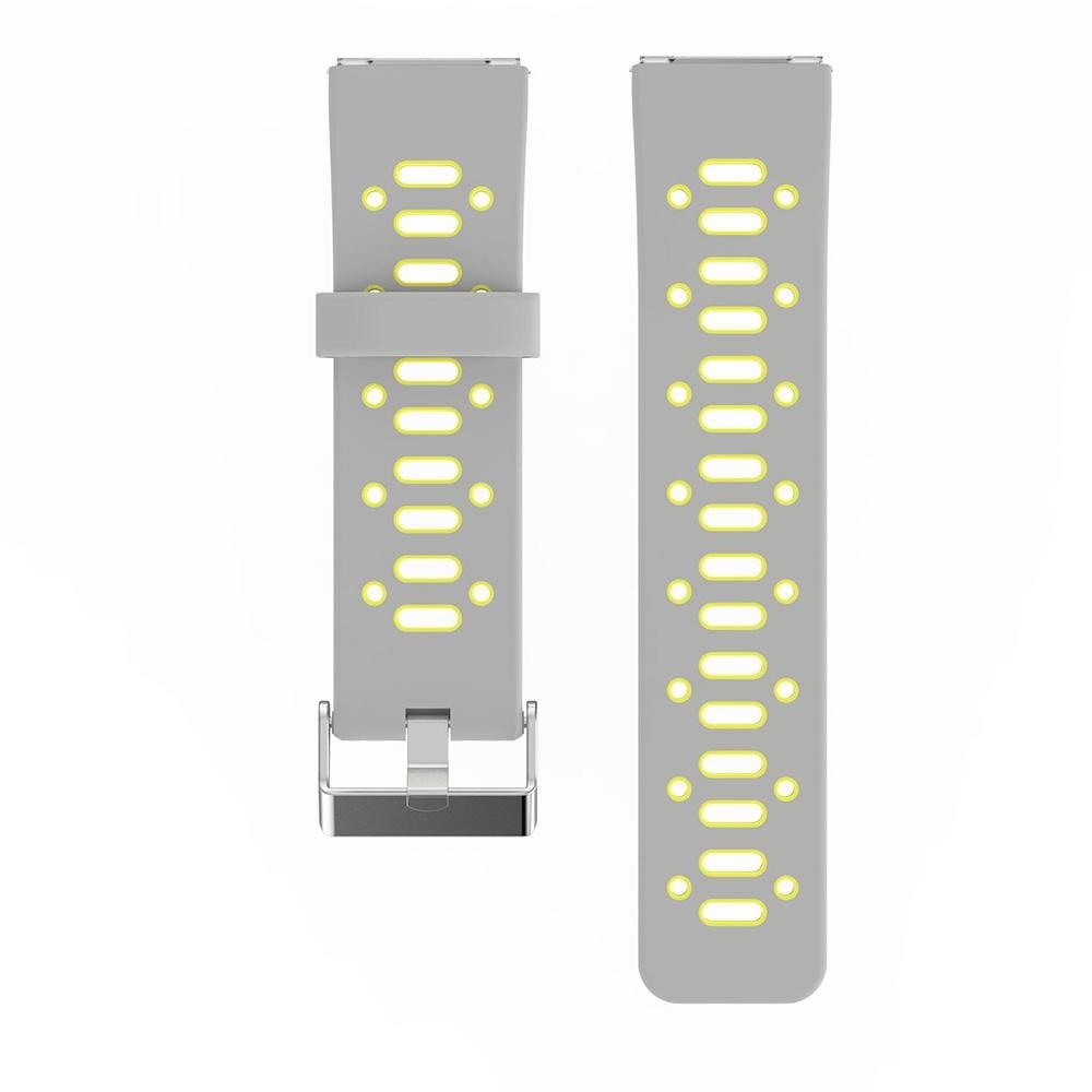 For Fitbit Blaze Two-tone Silicone Replacement Wrist Strap Watchband with Buckle (Grey + Yellow)