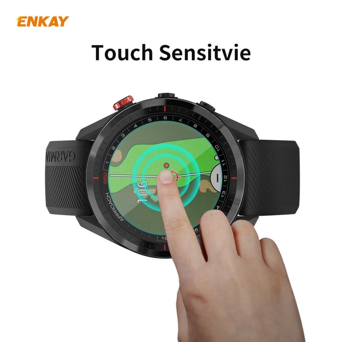 For Garmin Approach S62 ENKAY Hat-Prince 0.2mm 9H 2.15D Curved Edge Tempered Glass Screen Protector  Watch Film