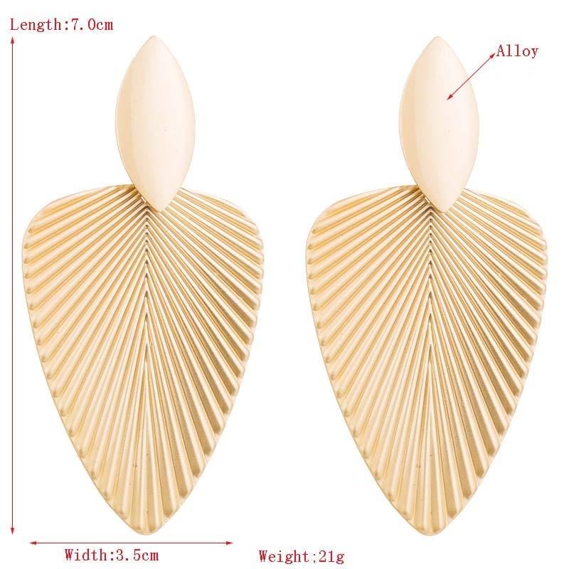 3 Pairs Autumn And Winter Golden Leaf Earrings Female Leaf Metal Gold Earrings