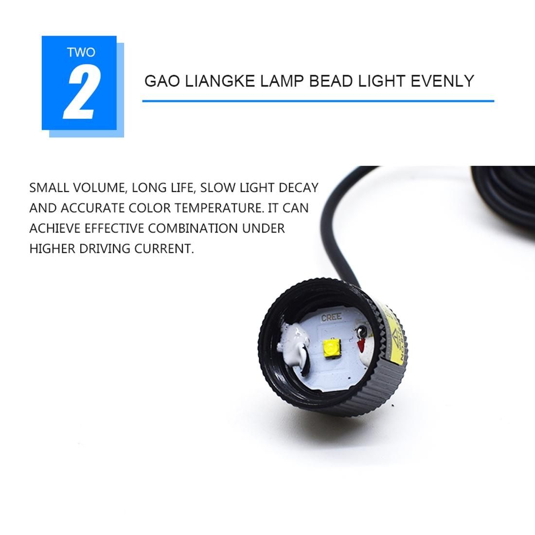 2 PCS DC 8-36V 3W Motorcycle LED Projection Lamp Light, Cable Length: 2.4m (Blue Light)