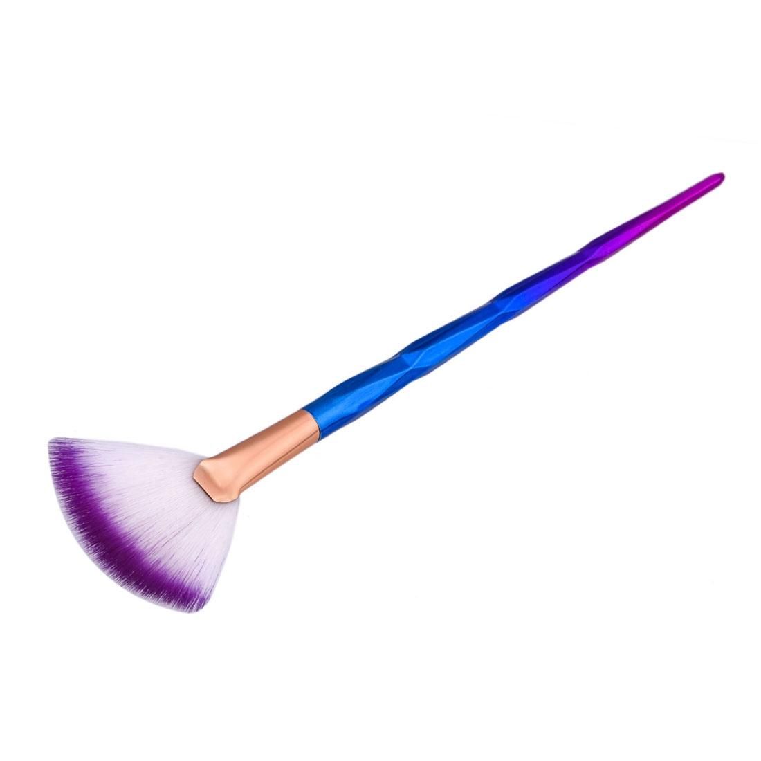 Diamond Texture Wooden Handle Powder Foundation Cosmetic Makeup Fan-shaped Brush Tool