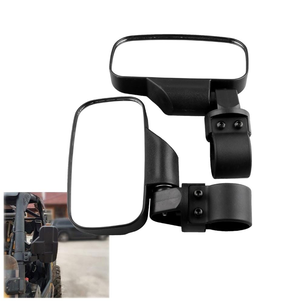 MB-MR016-BK 2 PCS Motorcycle UTV Modified Side View Mirrors for UTV with 1.75 inch and 2 inch Roll Cage (Black)