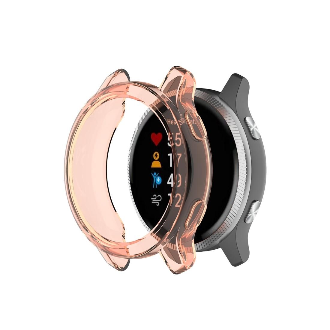 For Garmin Venu TPU Wrapped Empty Half Case Watch Case (Transparent Orange)
