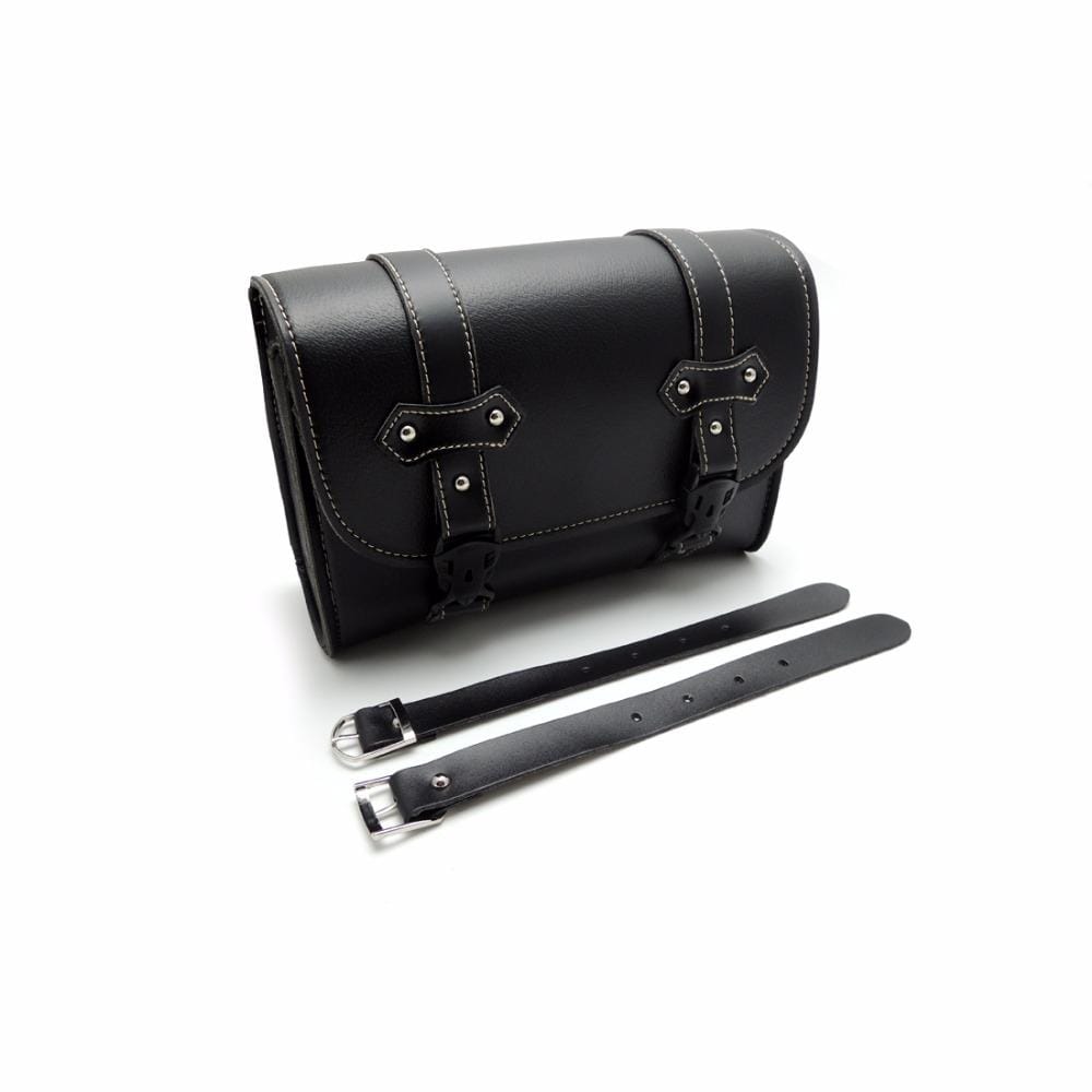 Motorcycle Saddle Bags Leather Storage Tool PU Leather Side Pouch Bags (Black)