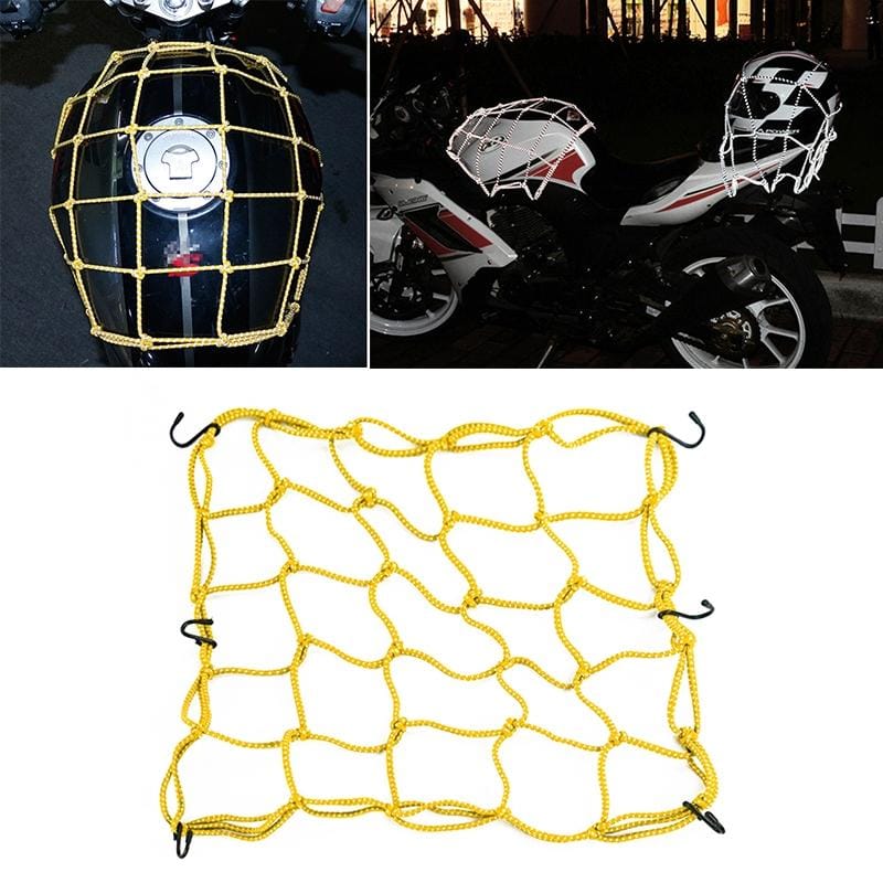 Motorcycle Reflective Helmet Net Fuel Tank Fix Net, Size: 40 x 40cm (Yellow)