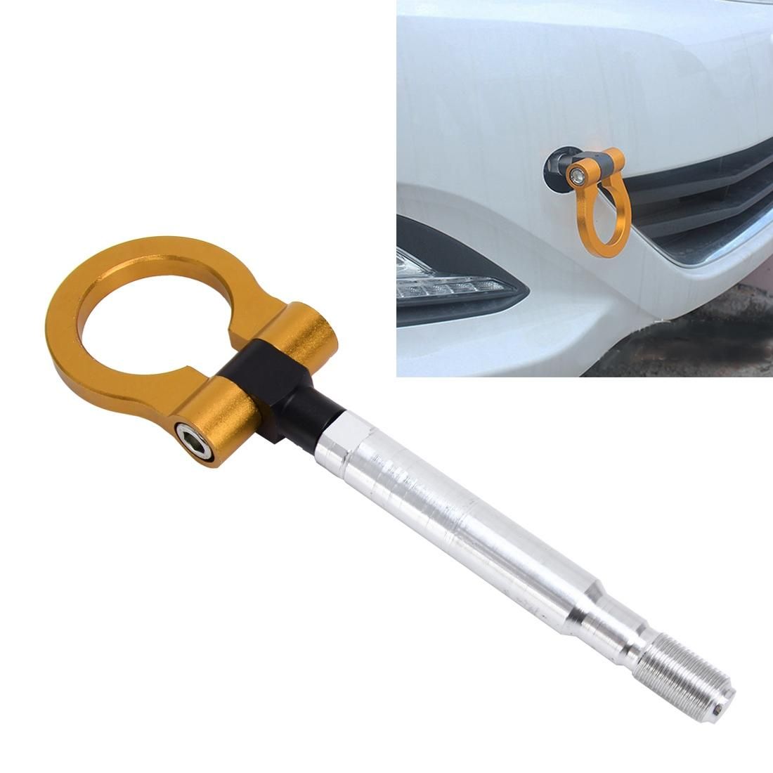 Aluminum Track Racing Front Rear Bumper Car Trailer Ring For BYD (Gold)