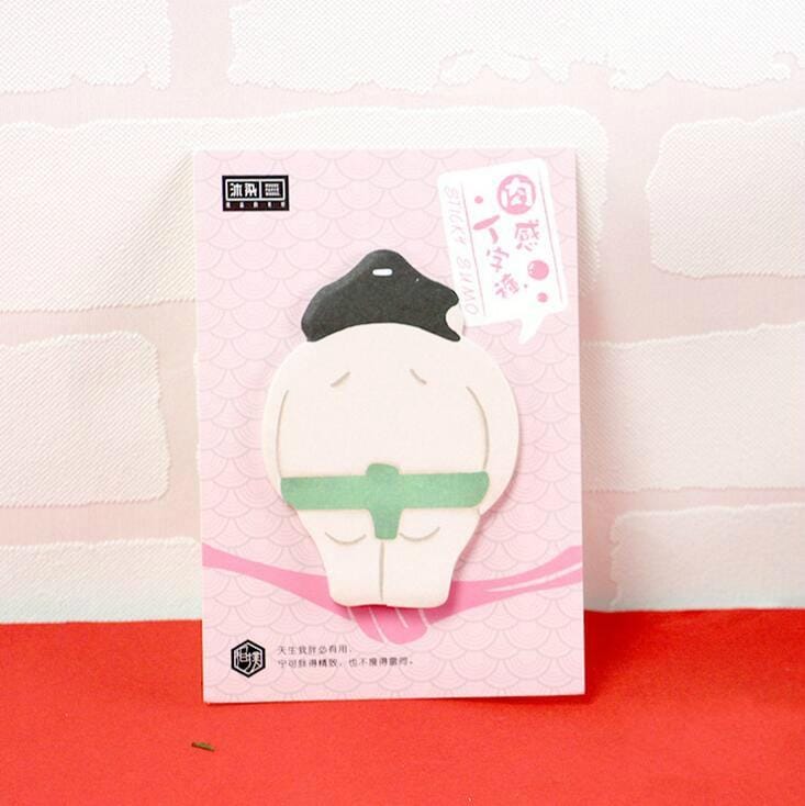 4 PCS Sumo Style Memo Pad Sticky Notes Memo Notepad School Office Supply, Random Color Delivery