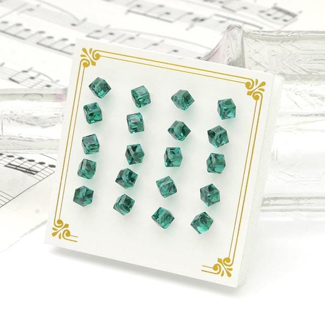 10 Pairs/Set Crystal Earrings Female Fashion Jewelry Earrings (Malachite green)