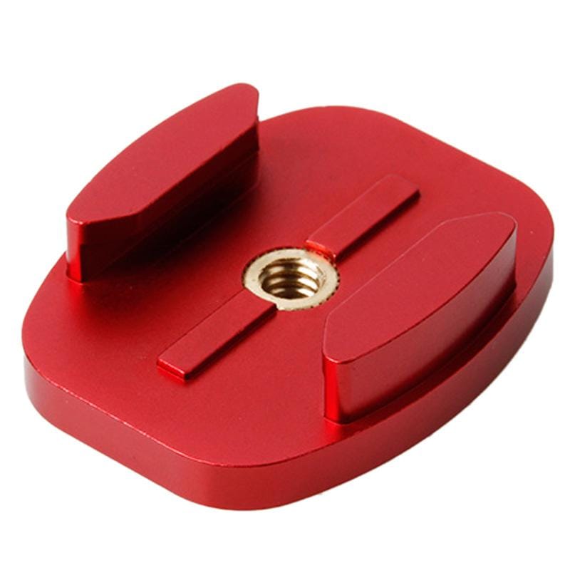 TMC Aluminum Flat Surface Mount Tripod Adapter for GoPro  NEW HERO /HERO6   /5 /5 Session /4 Session /4 /3+ /3 /2 /1, Xiaoyi and Other Action Cameras (Red)