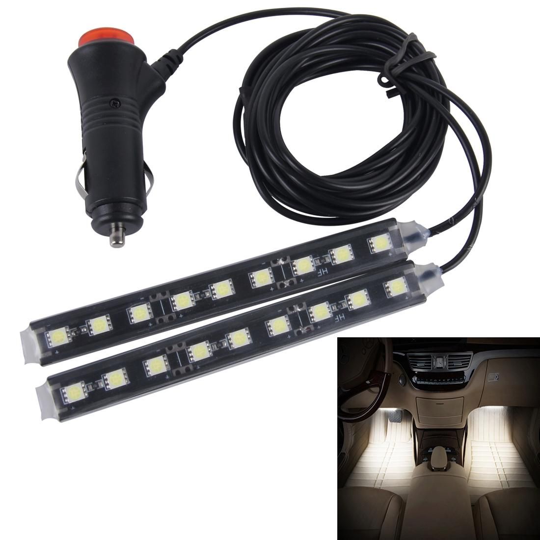 2 in 1 4.5W 18 SMD-5050-LEDs RGB Car Interior Floor Decoration Atmosphere Neon Light Lamp, DC 12V (White Light)