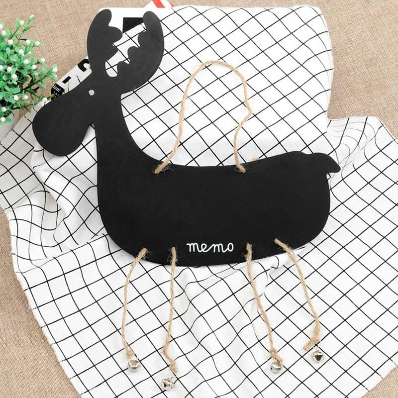 Double-Sided Hanging Wooden Creative Message Small Blackboard Home Decoration Wood Crafts (Giraffe )