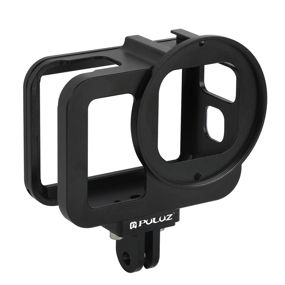 PULUZ for GoPro HERO8 Black Housing Shell CNC Aluminum Alloy Protective Cage with Insurance Frame & 52mm UV Lens (Blue)