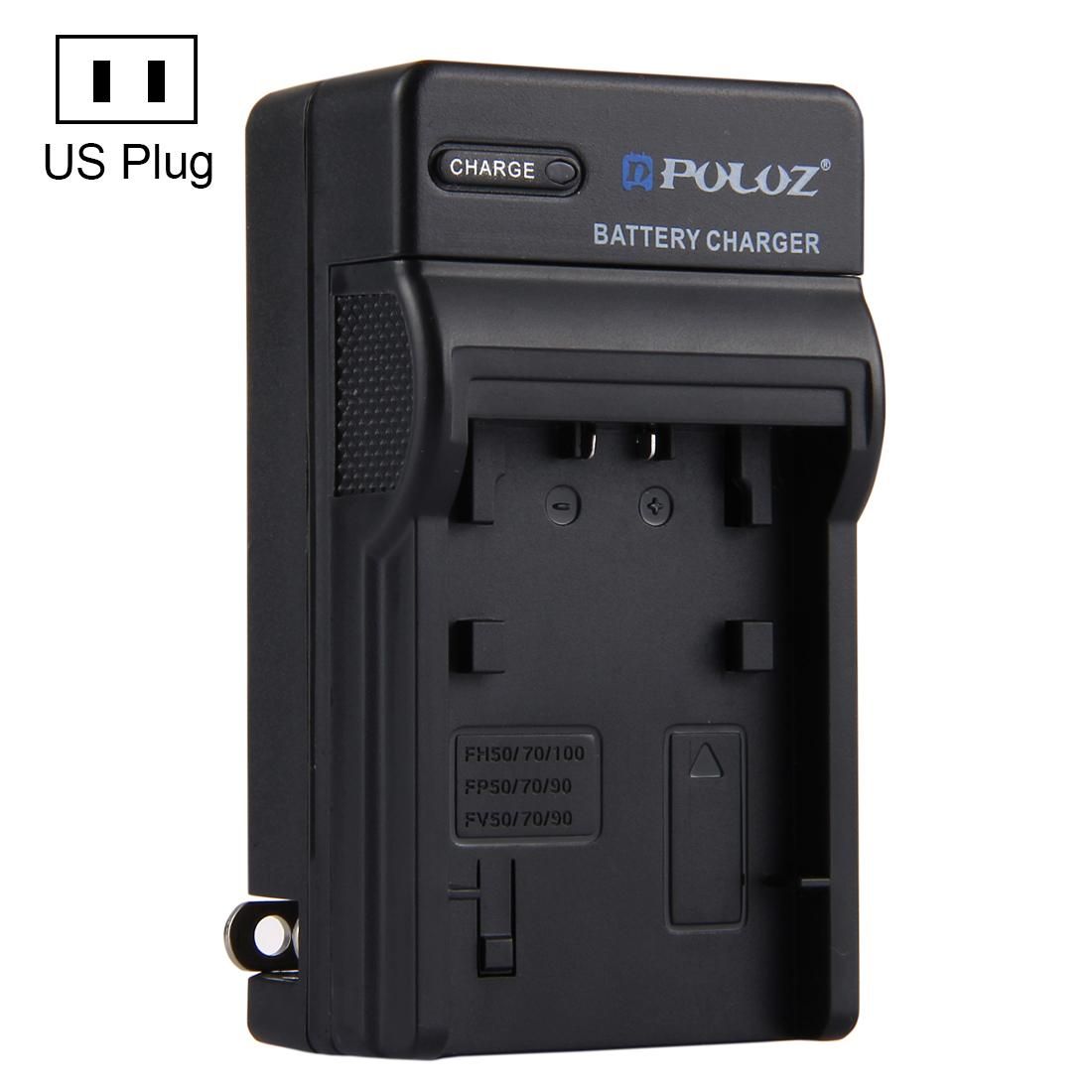 PULUZ US Plug Battery Charger for Sony NP-FH50 / NP-FH70 / NP-FH100 / NP-FP50 / NP-FP70 / NP-FP90 / NP-FV50 / NP-FV70 / NP-FV90 Battery