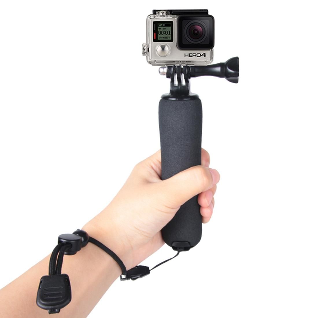 Bobber Floating Handle Grip with Adjustable Anti-lost Strap for GoPro  NEW HERO /HERO6   /5 /5 Session /4 Session /4 /3+ /3 /2 /1, Xiaoyi and Other Action Cameras (Black)
