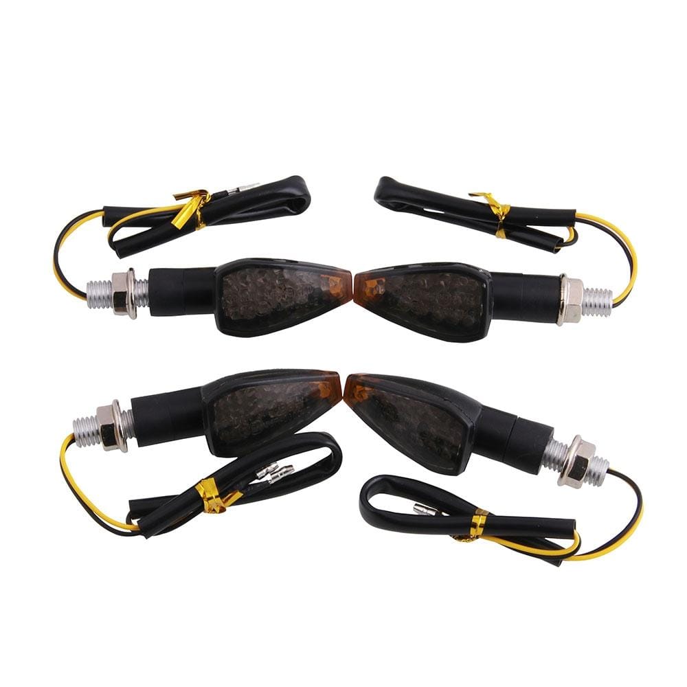 4 PCS DC 12V Motorcycle 12-LED Turn Signal Lamp Indicators Blinker Light (Yellow Light)