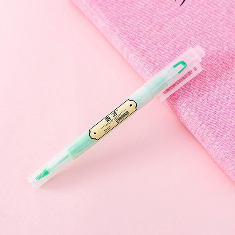 5 PCS Small Fresh Double-headed Color Fluorescent Tasteless Marker (Green)