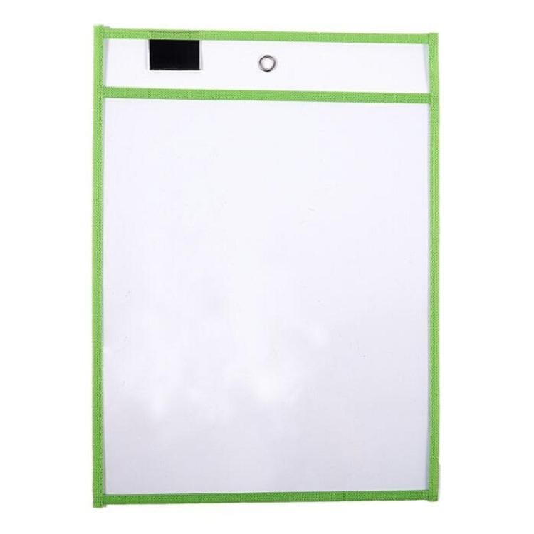 6 Pcs Erasable Hanging PVCA4 Transparent Sewing Red Document Dry Erase Bag, Size:21*30cm (Green)