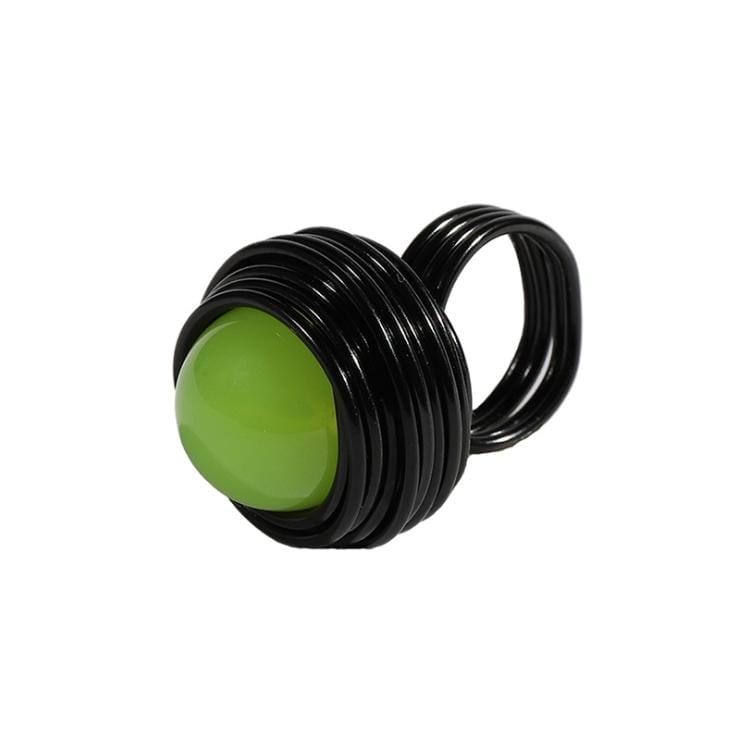 Boho Style Handmade Champagne Crystal Rings  Women Fashion Jewelry Wire Helical Wound Beads Finger Ring, Ring Size:7 (Style5)