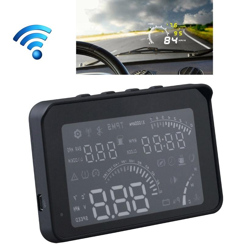 W03BT 4.0 inch Bluetooth Smart Car HUD Vehicle-mounted Head Up Display Fuel Consumption Color LED