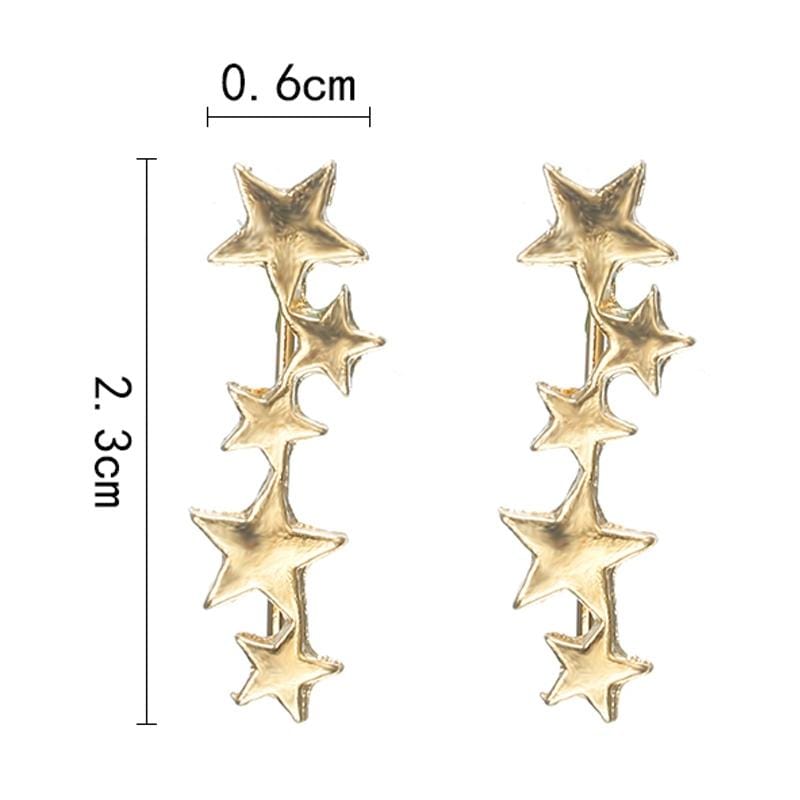 Women Fashion Star Stud Earrings Jewelry Earrring (Silver)