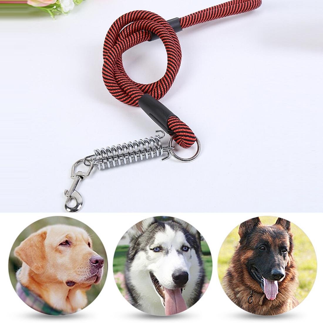 Pet Dogs PP Cruciferae Cushion Round Rope Nylon Neoprene Padding Pets Traction Lead Leash, Size: 1.2*120cm (Red)