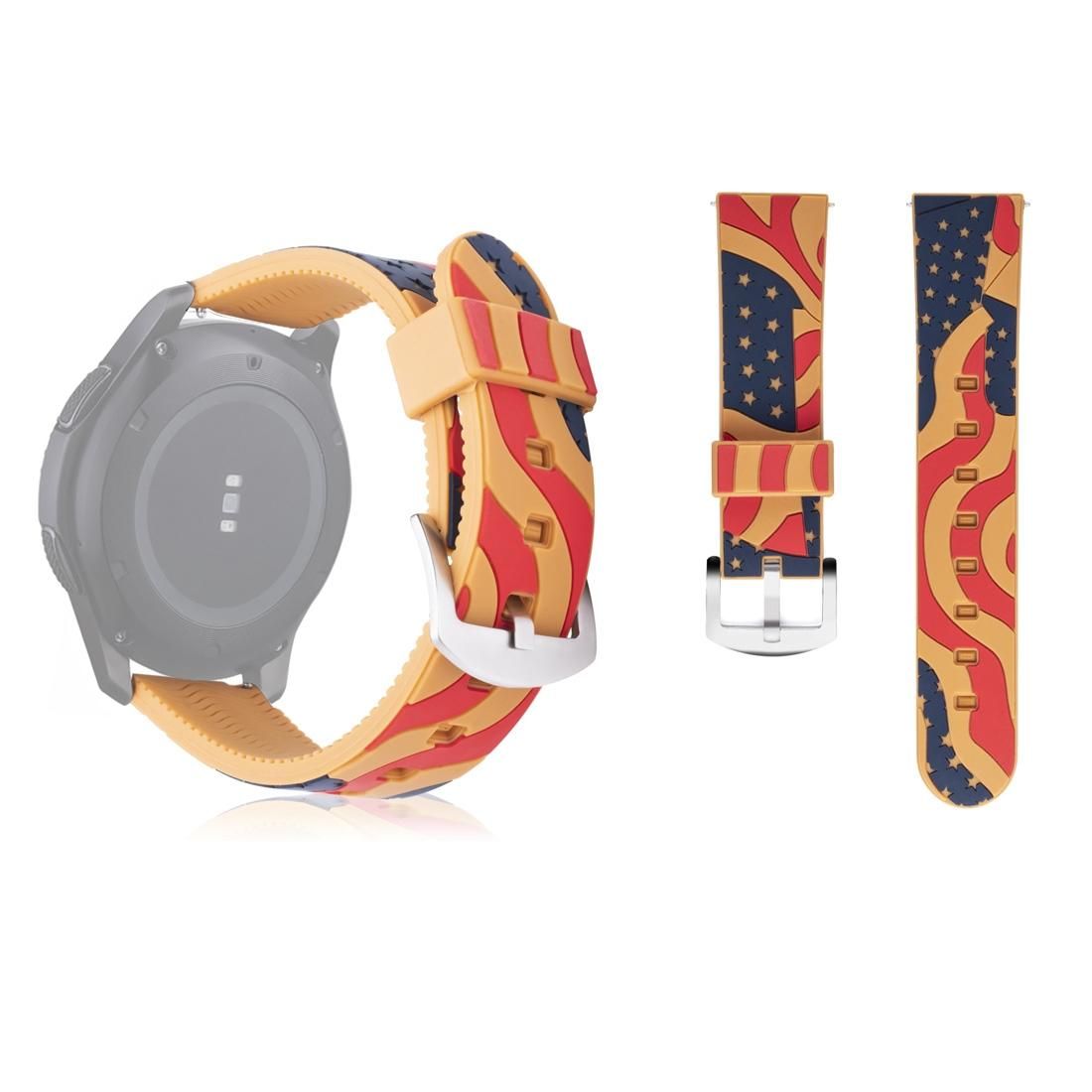 National Flag Pattern Silicone Wrist Watch Band for Samsung Gear S3  22mm (Yellow)