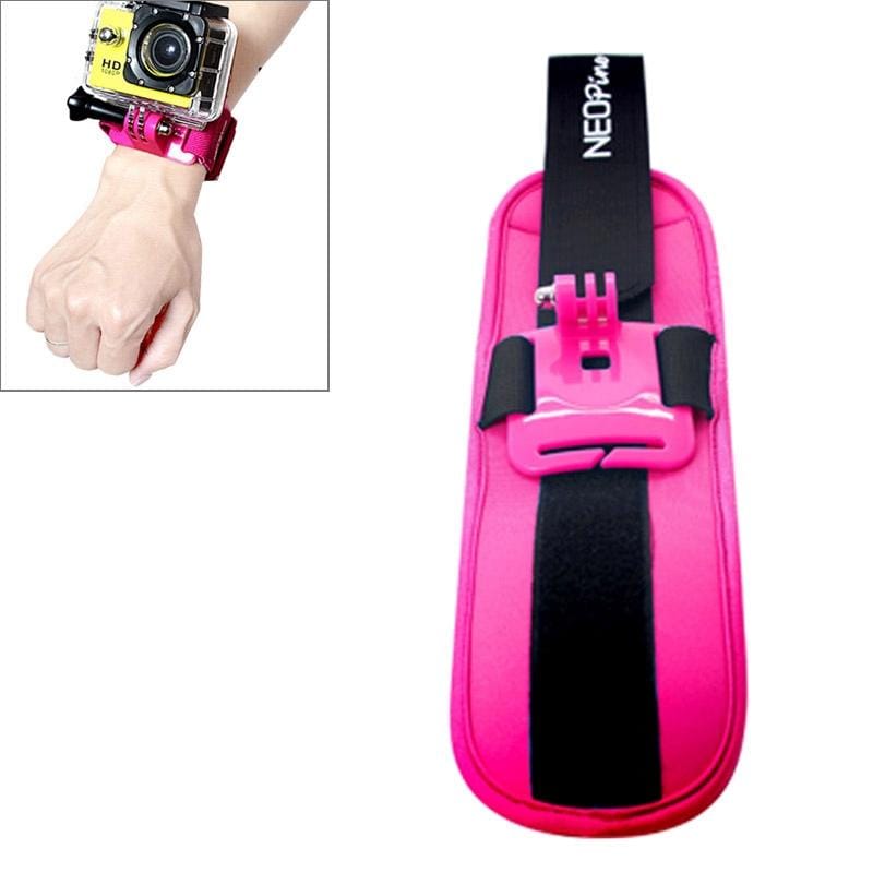 NEOpine Sports Diving Wrist Strap Mount Stabilizer 90 Degree Rotation for GoPro  NEW HERO /HERO6   /5 /5 Session /4 Session /4 /3+ /3 /2 /1, Xiaoyi and Other Action Cameras (Magenta)