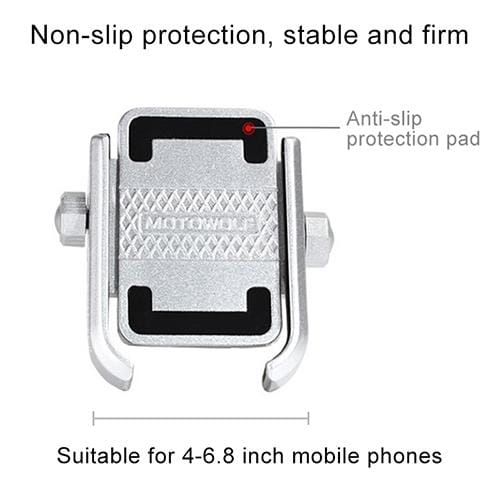 Motorcycle Rear View Mirror Aluminum Alloy Phone Bracket, Suitable for 4-6 inch Device (Black)