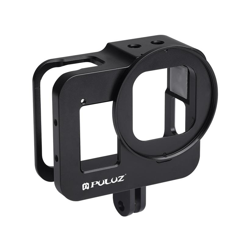 PULUZ Housing Shell CNC Aluminum Alloy Protective Cage with 52mm UV Lens for GoPro HERO8 Black (Black)