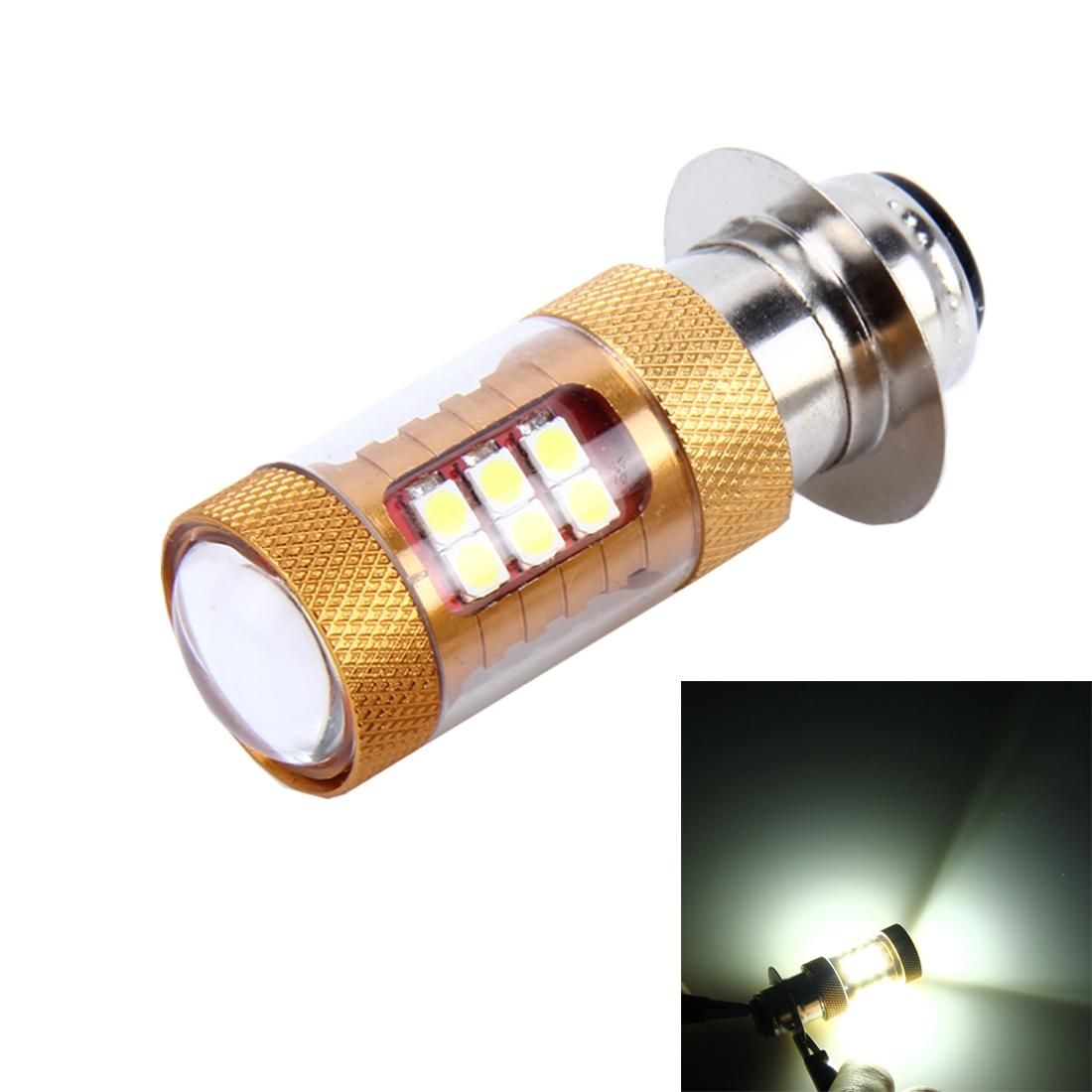 H6M/P15D 15W 1300 LM 6500K Motorcycle Headlight with 28 SMD-3030-LED Lamps, DC 12V (White Light)