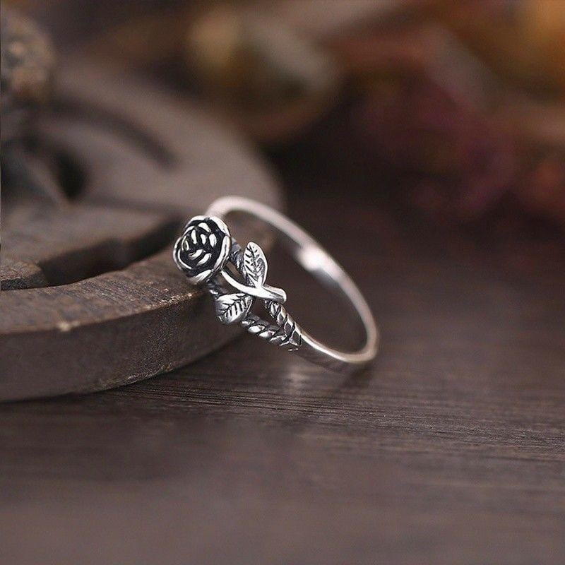 Women Vintage Rose Simple Engagement Ring Jewelry Fashion Jewelry, Ring Size:7