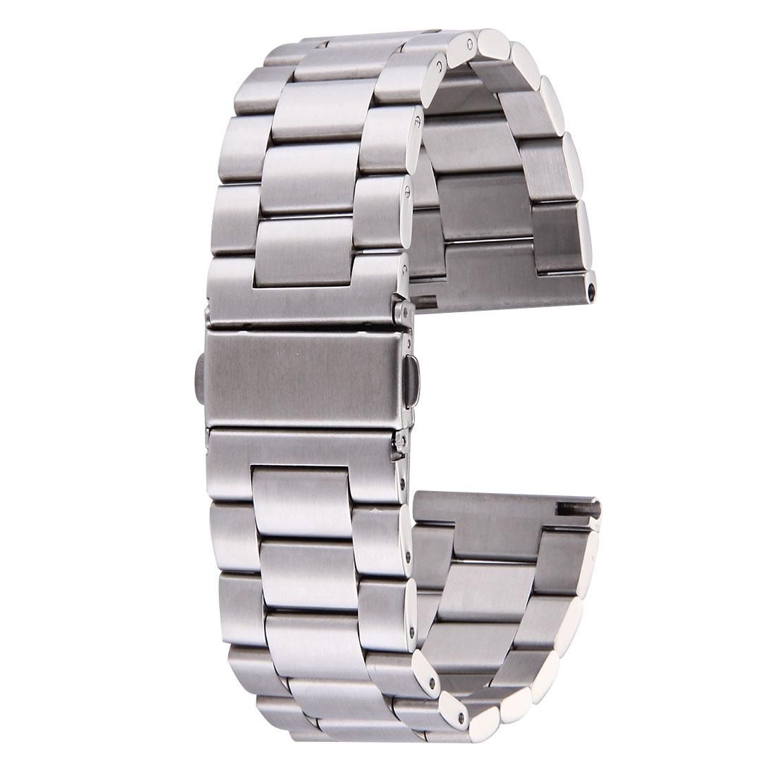 For Fitbit Blaze Smart Watch Butterfly Buckle 3 Beads Stainless Steel Watchband (Silver)