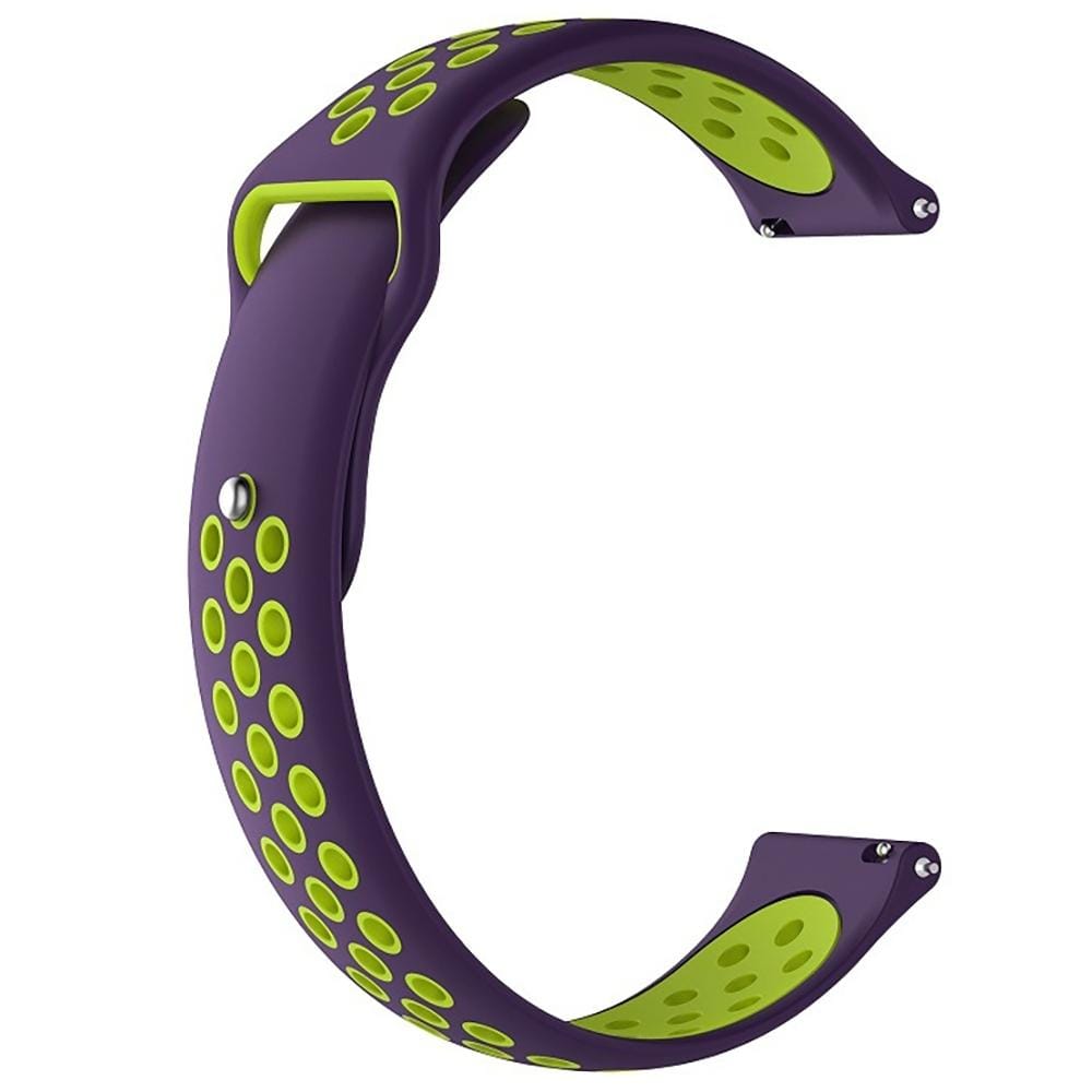 For Garmin Vivoactive3 Two-colors Replacement Wrist Strap Watchband (Purple Lime)