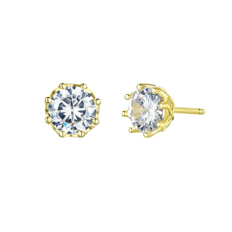 Sterling Silver Zircon Earrings S925 Sterling Silver Gold-plated Earrings