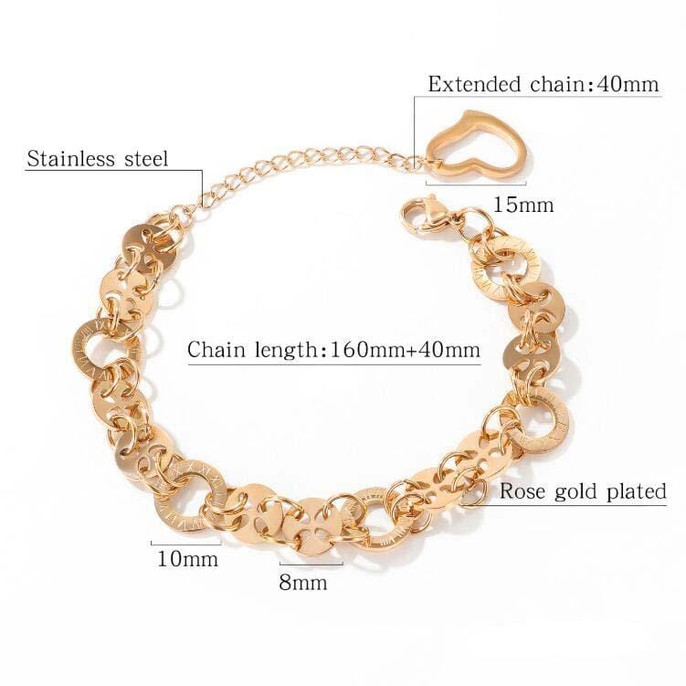 OPK 1077 Love Circle Numerals Ladies Titanium Steel Bracelet