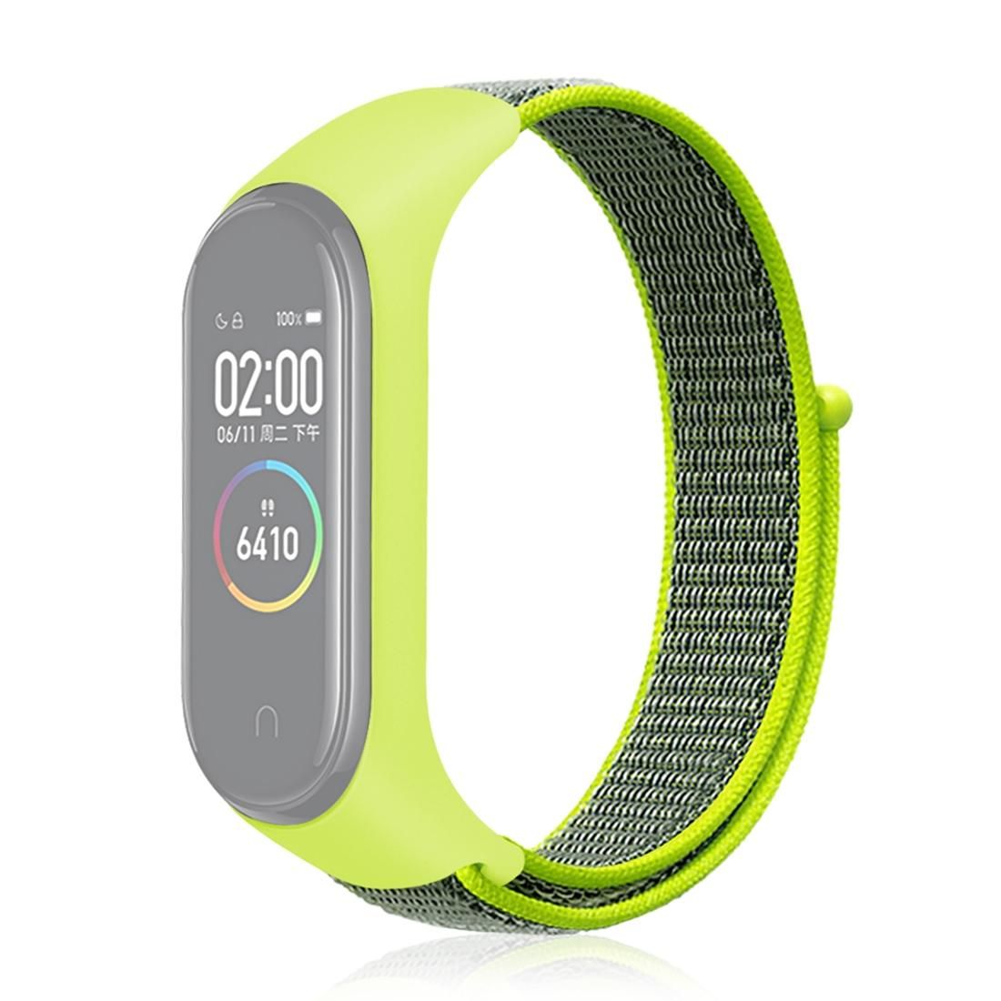 Smart Watch Nylon Woven Wrist Strap Watchband for Xiaomi Mi Band 3 / 4 (Light Green)