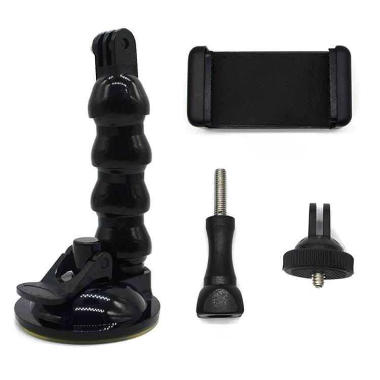 Hose Snake Arm Car Sucker Four-section Universal Suction Cup + Phone Clip for GoPro Hero 5 Session / Xiaoayi / Xiaomi / AKASO EK5000