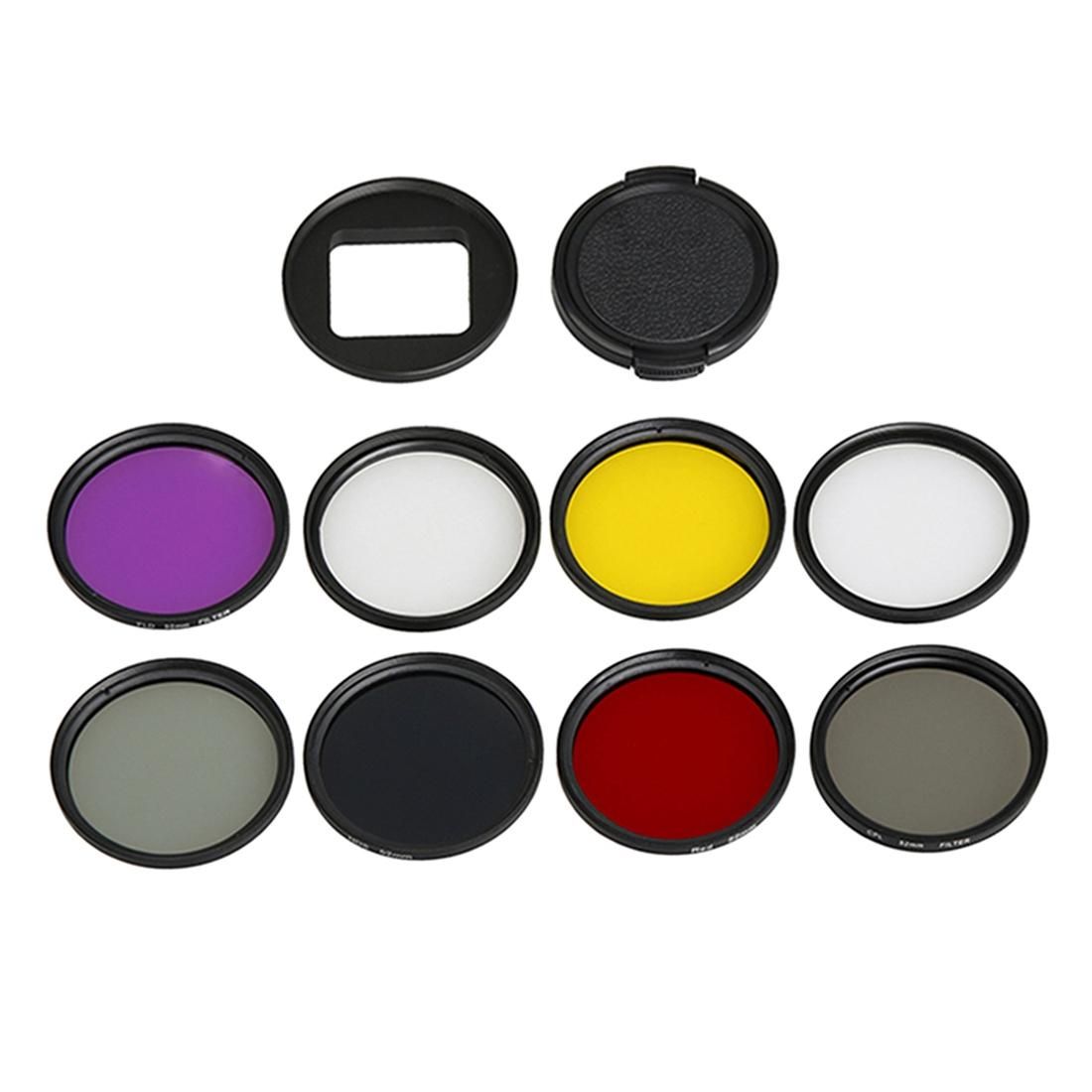 For GoPro HERO5 Sport Action Camera Proffesional 52mm Lens Filter & Waterproof Housing Case Adapter Ring