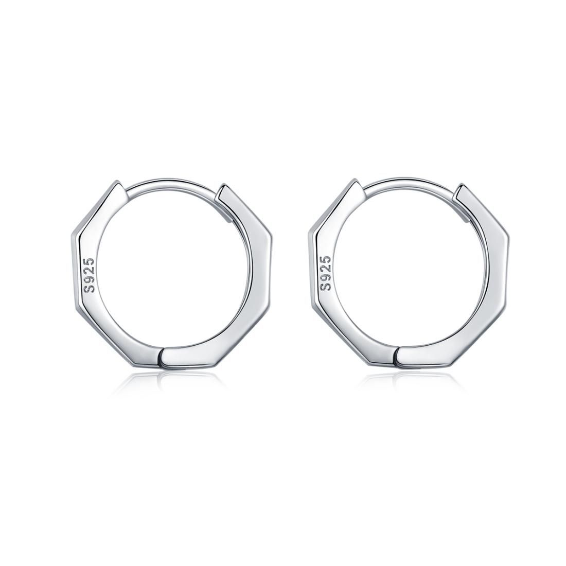 Simple Pure Silver Earrings Circle Ring Earrings Hypoallergenic Earrings
