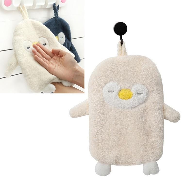 Household Penguin Hanging Type Hand tTowels Strong Water-absorbing Small Dish Towel (Twist White)
