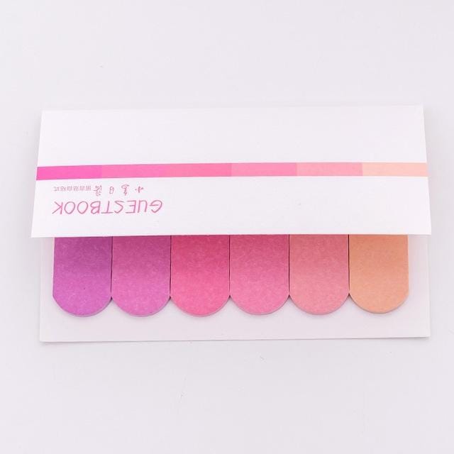 3 PCS Gradient Office Sticky Notes Planner Stickers Page School Supplies Stationery (Gradient rose red)