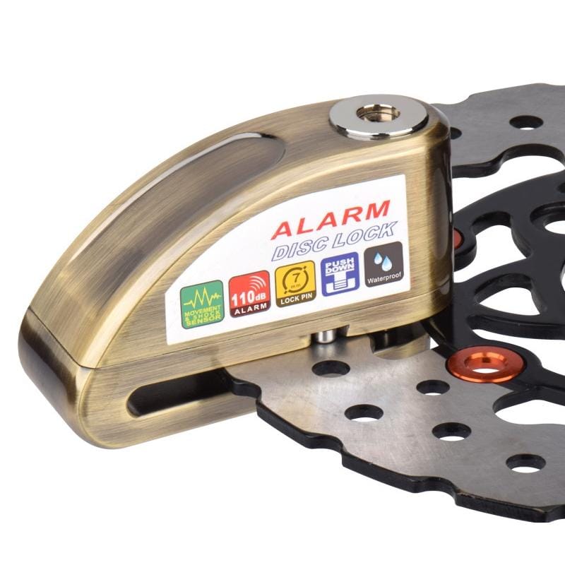 Motorcycles / Bicycle Anti-theft Lock Alarm Disc Brakes Lock with Cable and Bag (Silver)